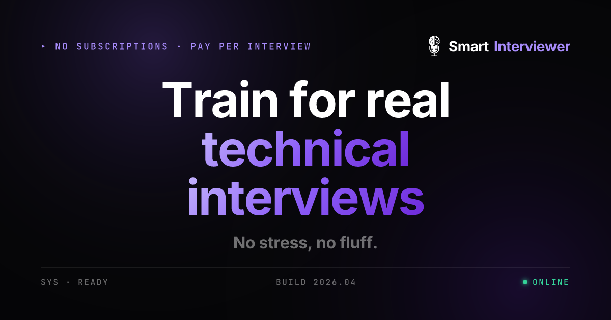 AI Mock Interview Practice — Prepare for Technical Interviews | Smart ...